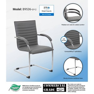 Set of 2 Vinyl Side Chair - Boss Office Products - 1 of 4