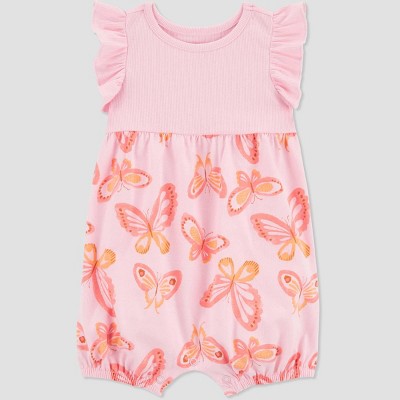 Image of Carter's Just One You® Baby Girls' Butterfly Romper - Pink Newborn