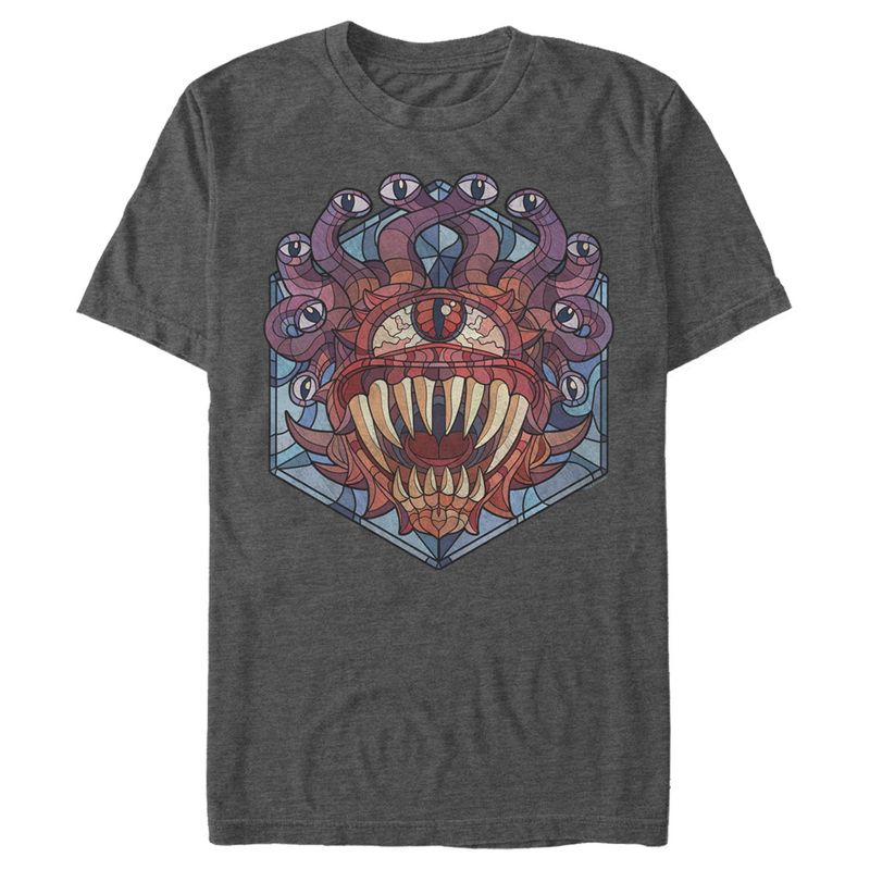 Men's Dungeons & Dragons Beholder Monster Stained Glass T-Shirt, 1 of 6
