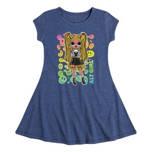 Girls' - LOL Surprise! - Rainbow ALT Girl Fit & Flair Cap Sleeve Dress - 1 of 3