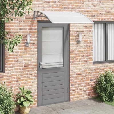 vidaXL Door Canopy Grey brackets and transparent sheets