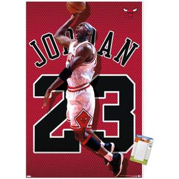 Trends International Michael Jordan - Jersey Framed Wall Poster Prints  Barnwood Framed Version 14.725 X 22.375 : Target