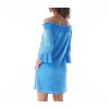 Beach House Style Solid Kelsea Smocked Off the Shoulder Dress - 2 of 2