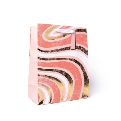 Medium Swirl Gift Bag with Foil Gold/Pink - Spritz™