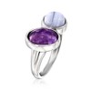 Ross-Simons Blue Agate and 2.80 Carat Amethyst Toi Et Moi Ring in Sterling Silver - 3 of 4