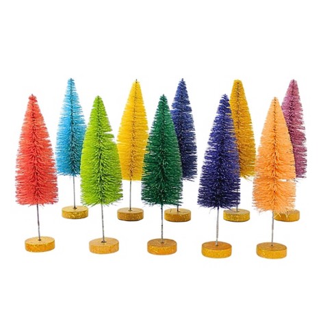 Cody Foster 6.0 Inch Bottle Brush Trees Box Set/10 Christmas Rainbow ...