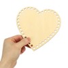 Unique Bargains Blank Wood DIY Craft Home Decoration Heart Crochet Basket Bottom 4 Pcs - 3 of 4