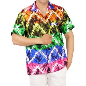 HAPPY BAY Mens Hawaiian Short Sleeve Button Down Shirt Men's Summer Shirts Casual Beach Holiday Hawaii Island Shirts for Men - 1 of 4