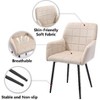 Kumasinova 2-Piece Ergonomic Velvet Dining Chairs with Armrests, Cushioned Seats, Metal Legs, Kitchen Chair with Anti-Slip Floor Protectors, - 4 of 4