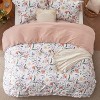 3 Pieces Reversible Striped Duvet Cover Set with Zipper Closure Bedding Set with 8 Corner Ties - 3 of 4