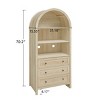 Set of 2 Arched Console Bookshelf with 3 Drawers,60" Modern Wood Display Open Storage Cabinet for Living Room or Hallway-Baofuwish - 4 of 4