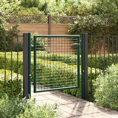 vidaXL Fence Gate Steel 39.4"x49.2" Green