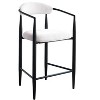 VYNXARIA Modern Boucle Bar Stools Set of 2 Modern Upholstered Bar Height Barstools Vintage High Island Chairs,Black White - 2 of 4