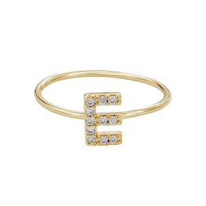 Adornia 14k Gold Plated CZ Pave Initial Ring - 1 of 3