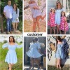 EXLURA Women's 2025 Casual Long Lantern Sleeve Dresses Square Neck Ruffle Tie Back Elastic Waist Aline Short Mini Dress - 4 of 4