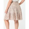 Agnes Orinda Women's Plus Size Elastic High Waist Ruffle Hem Pleated Midi Floral Print A Line Skirts - 2 of 4