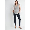 Hello Miz Women's V Neck Flutter Cap Sleeve Maternity Top - 4 of 4