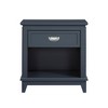 KIGFTSOD Nightstand with Storage Drawer Bottom Shelf Classic Style Bedroom Furniture - 2 of 4