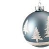 Northlight 4" Slate Blue with Glittered Trees Glass Ball Christmas Ornament - 4 of 4
