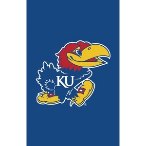 Evergreen NCAA University of Kansas Applique House Flag 28 x 44 Inches Outdoor Decor for Homes and Gardens - 1 of 2