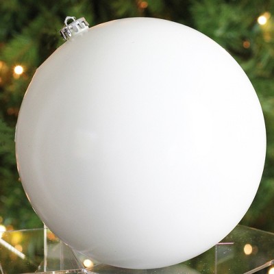 Large White Shatterproof Plastic Christmas Ornament Ball