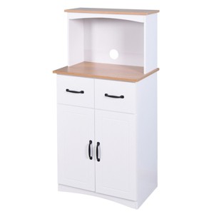 GlasFlength Kitchen Storage Farmhouse Kitchen Pantry Cabinet Freestanding Cupboard Accent Storage Cabinet for Kitchen, White, 23.62"*15.75"*49.41" - 1 of 4