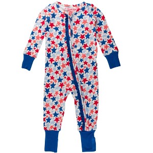 RuffleButts SoftSnooze Baby Girls Ruffle One Piece Convertible Pajamas - 1 of 4
