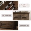 Farmhouse Dresser for Bedroom, 55 Inch Wide Dresser with 8 Drawers, Wooden Chest of Drawer with Metal Handles, Dresser Cabinet for Living Room - 3 of 4