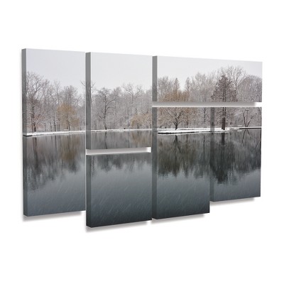Trademark Fine Art -Kurt Shaffer 'Snowy Pond' Multi Panel Art Set 6 Piece