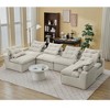 132'' Corduroy Modular No-Armrests DIY 6-Seater U-Shaped Sectional Sofas with Neck Pillow and Lumbar Pillow - 4 of 4