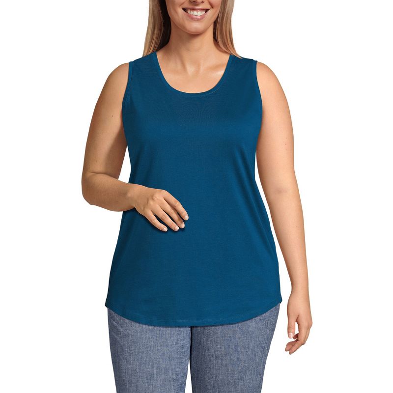 Lands' End Women's Supima Cotton Tunic Tank Top, 1 of 4
