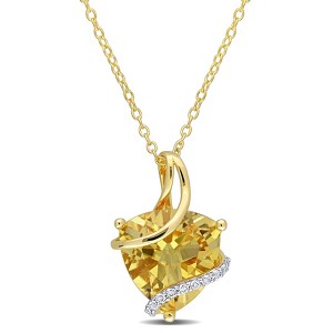 EVERLY JEWELRY | Yellow Plated Sterling Silver 5 1/2 CT TGW Citrine White Topaz Fashion Pendant With Chain, 18-inch - 1 of 4