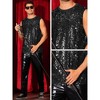 Lars Amadeus Men's Sleeveless Round Neck Glitter Disco Sparkly Metallic Party Tank Top - 4 of 4