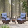 EROMMY 3 Pieces Patio Swivel Rocker Rattan Chairs, Outdoor Swivel Rocking Chairs With 1 Rattan Coffee Table, 360 Degree Swivel Patio Chairs For Lawn - 2 of 4