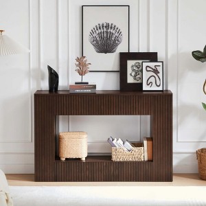 KIGFTSOD Modern Slatted Console Table, Narrow Entryway Table for Living Room or Hallway - 1 of 4