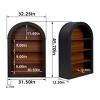 SEVOBAL Decorative Bookshelf 4 Shelf Tall Arched Bookcase Large Storage Organizer for Library Living Room Bedroom, Black, 32.25"*12.2"*45.7" - 3 of 4
