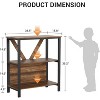 5/4/3 Tier Industrial Bookshelf with LED Lights, Metal Display Book Case, Open Book Shelf Organizer - 2 of 4