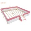 King Size Upholstered Daybed, PU Leather Platform Bed with Fence and Stairs, Daybeds with Fun and Safe Low Profile Design-Baofuwish - 4 of 4