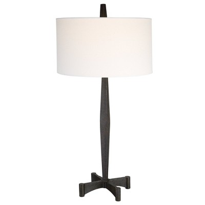 Uttermost Counteract Rust Metal Table Lamp – 34.75"H Aged Black Tapered Base with Industrial Styling