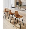 VASAGLE Bar Stools Set of 2, Counter Height Bar Stools with Back, Ergonomic Backrest, Synthetic Leather, Metal Legs, 24.4-Inch Tall Stools - 2 of 4