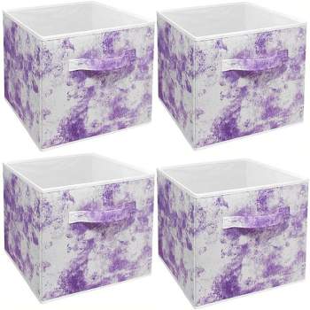 CHIFIGNO Purple Glitter Pattern Storage Box Bins, Small Plastic Storage  Bins with Lids, Storage Bins Small, Toy Storage Basket : : Home