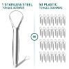 Maison Products Tongue Scraper for Adults (2 Pack), Reduce Bad Breath, Stainless Steel Tongue Cleaners, 100% Metal Tongue Scraper - 3 of 4
