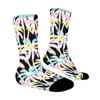 Colorful Palm Leaves Women Printed Crew Socks Funny Funky Socks Soft Polyester Novelty Gifts for Artists Men - 3 of 4