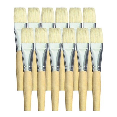 2.2 Width Small Paint Brush Nylon Bristle with Wood Handle Tool, White 3pcs - Brushes