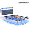 Karl Home Gray Full Size Floating Metal Bed Frame with Hanging Linen Headboard - 2 of 4