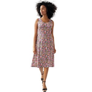 ellos Women's Plus Size Knit Fit And Flare Knit Dress - 1 of 4