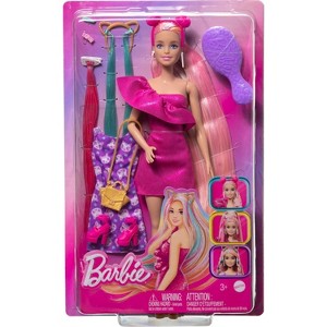 Barbie Fun & Fancy Hair Doll with Extra-Long Colorful Blonde Hair and Styling Accessories - 1 of 4