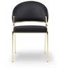 LOVMOR Modern Living Dining Room Accent Chairs w/Metal & Gold Legs,Set of 2 - 4 of 4