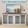 Large Dog Crate Furniture, Heavy Duty Dog Kennel with Divider - TV Stand & Farmhouse End Table - 2 of 4