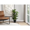 Gulches 32in Artificial Fiddle Tree in Black Pot Green Real Touch Leaves Indoor Faux Floor Plant for Home Office Decor - 2 of 4